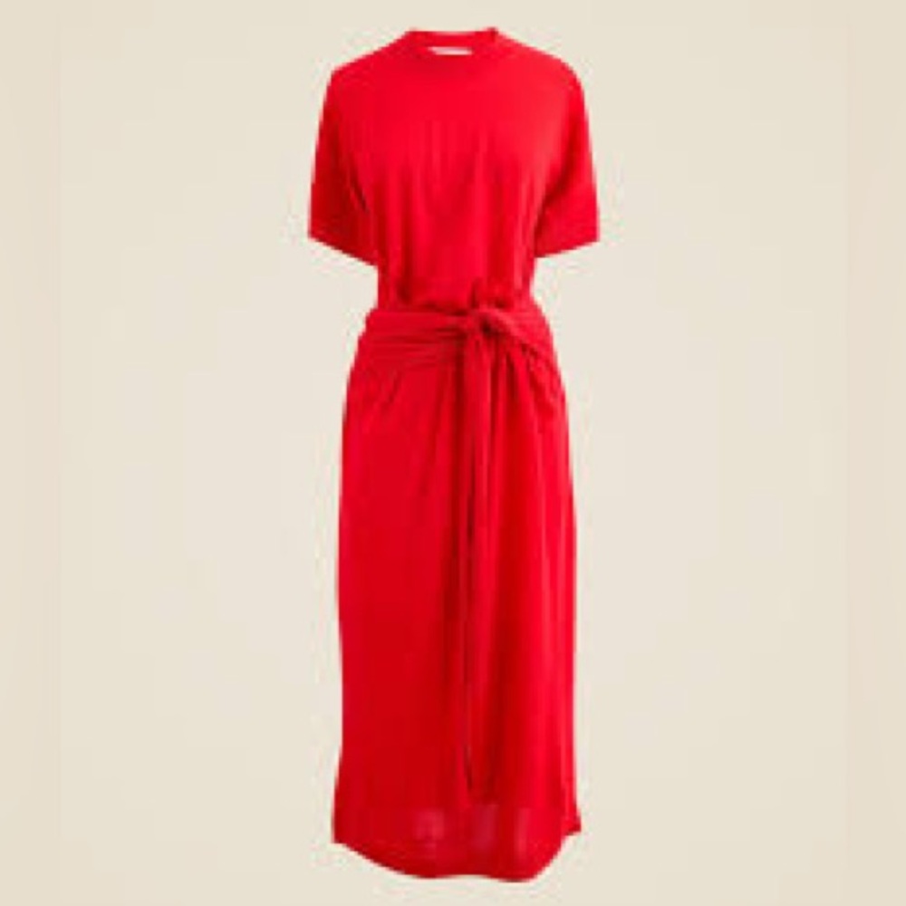 J. Crew Spring Street Featherweight Cashmere Wrap Dress - Vintage Red - XXL